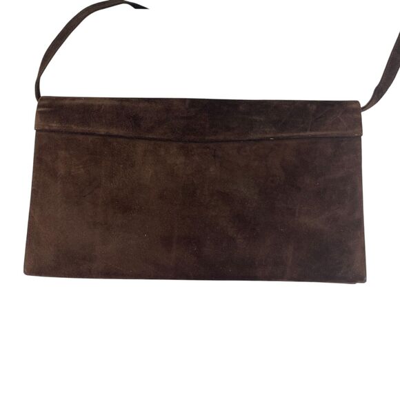 VTG Mr. Jay Brown Suede Messenger Clutch Crossbody Purse Evening Bag Old Money - Picture 3 of 9